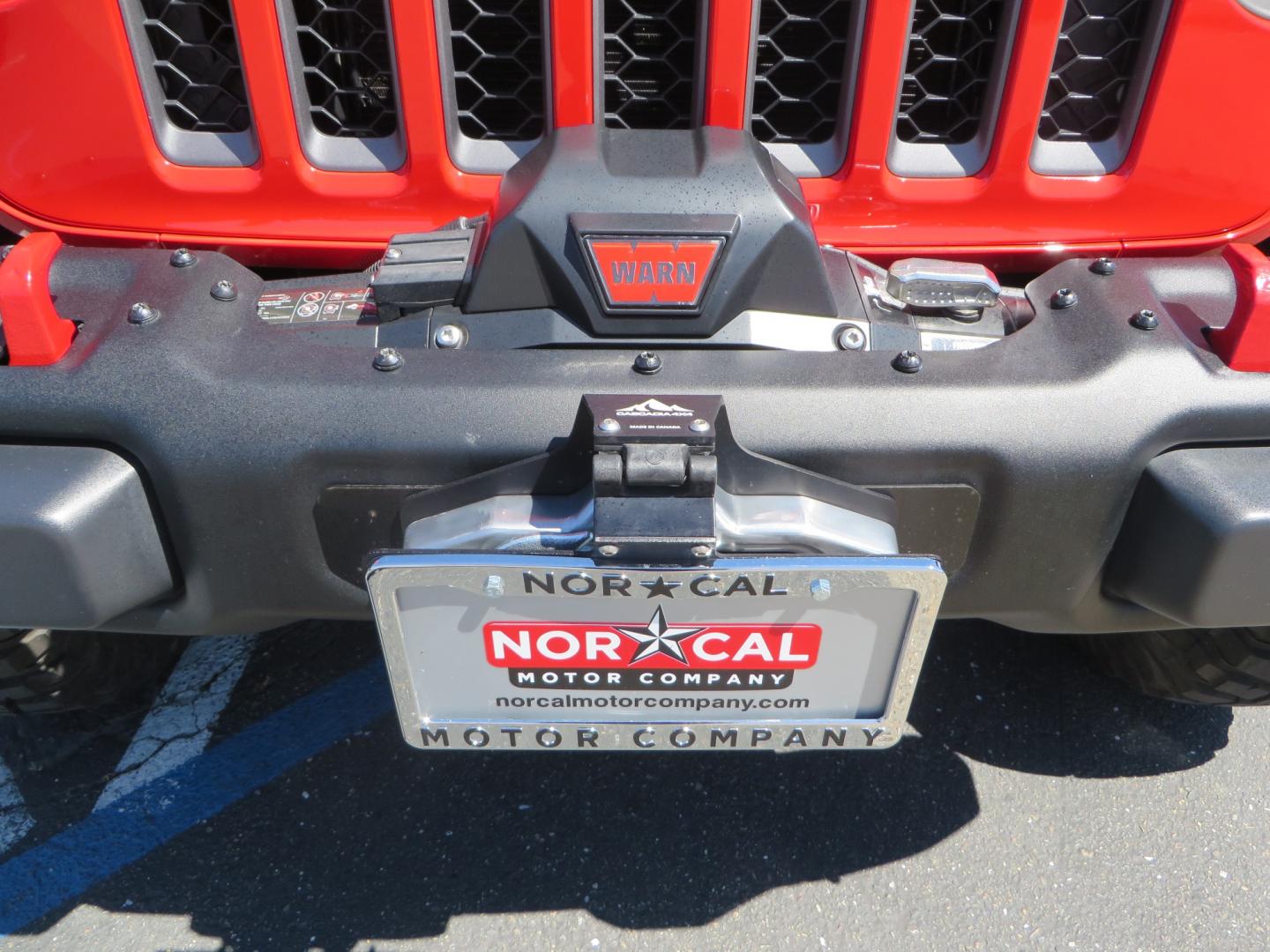 2020 Red /black Jeep Gladiator Rubicon (1C6JJTBG6LL) with an 3.6L V6 DOHC 24V engine, 6M transmission, located at 2630 Grass Valley Highway, Auburn, CA, 95603, (530) 508-5100, 38.937893, -121.095482 - Rubicon Gladiator featuring a Mopar suspension system with Fox shocks, 17" AEV wheels wrapped in 37" BFG tires, Warn Winch, Rock sliders, Cascade front license plate holder, Impact bedliner, Built Right Industries bed Molle panels, and Window tint. - Photo#10